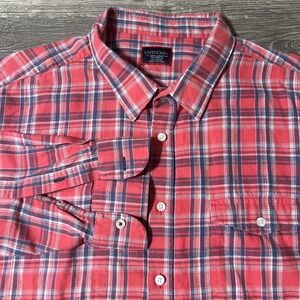 UnTuckit Plaid Button Up Long Sleeve Flannel Work Shirt, Size 3XLT Tall